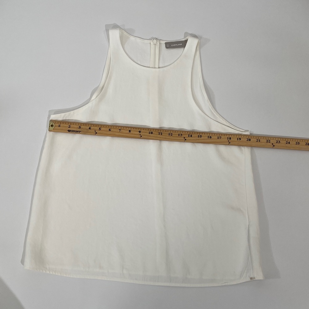 Everlane Tank Shell Top Size 12 Creamy White High Neck 100% Triacetate EUC - Picture 4 of 7